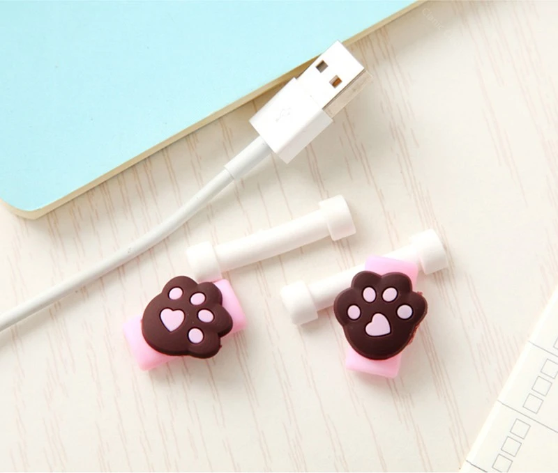 FFFAS USB Cable Protector Phone Line Winder Cover Case Wire Organizer Clip Holder For IPhone 4 5 5s 6 6s 7 7s 8 X Plus Earphone