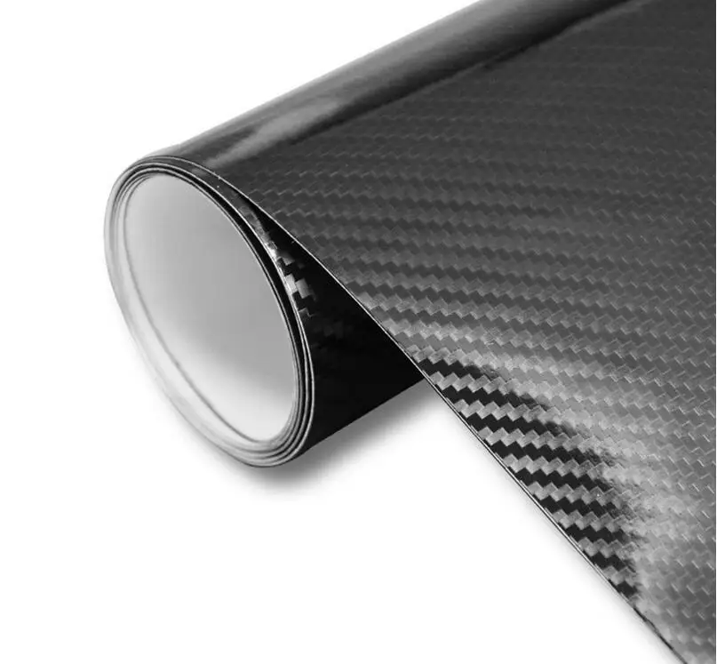 30 см x 152 см 5D high gloss black carbon Волокно винил пузырь Плёнки Бесплатная Деаэрирующая автомобилей Обёрточная бумага Плёнки автомобильные DIY