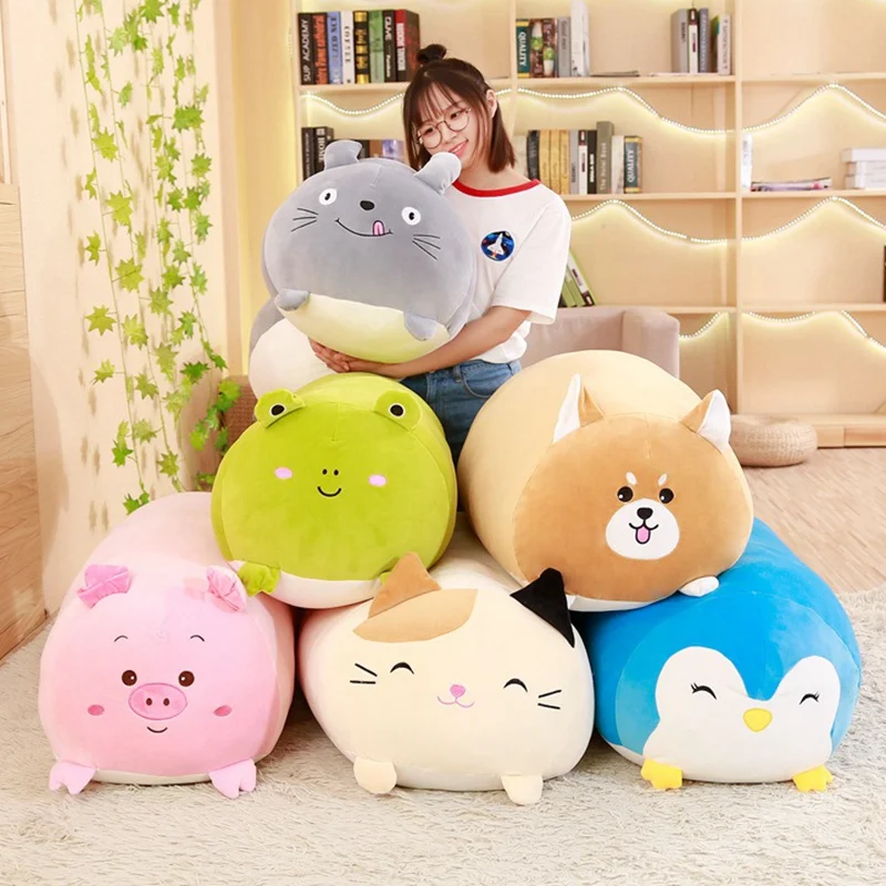 

30cm 60cm 90cm Cute Fat Dog Cat Penguin Frog Plush Toy Stuffed Anime Figure Cartoon Pillow Kids Toys Gift For Girlfriend