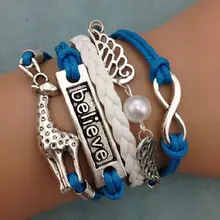 1 шт. бесконечно ручная работа браслет. металл очарование, воск шнур, кожаный браслет, модный драгоценный браслет 3571