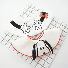 2019 Baby waterproof bib baby soft cartoon waterproof saliva droplets water bib round bib cute saliva towel puppy cotton bib cartoon monkey pattern waterproof pvc baby bib yellow