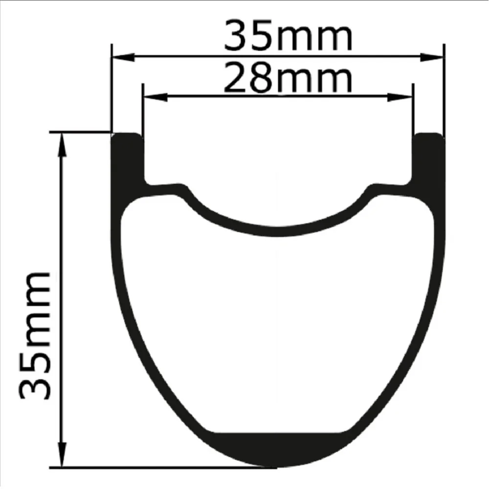 27,5 er MTB карбоновый обод 35 мм ширина 35 мм Глубина бескамерная готовая безhookless дизайн для 650b все горы и Кросс Кантри колеса велосипеда