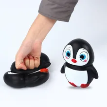 Jumbo Animal Penguin Kawaii Cute Cartoon Squishy Slow Rising Phone Straps Soft Bread Cake Kid Toy Gift TY340597 10cm kawaii rainbow rabbit bunny squishy slow rising jumbo cartoon soft squeeze sweet bread cake kid toys gift decor dropshiping