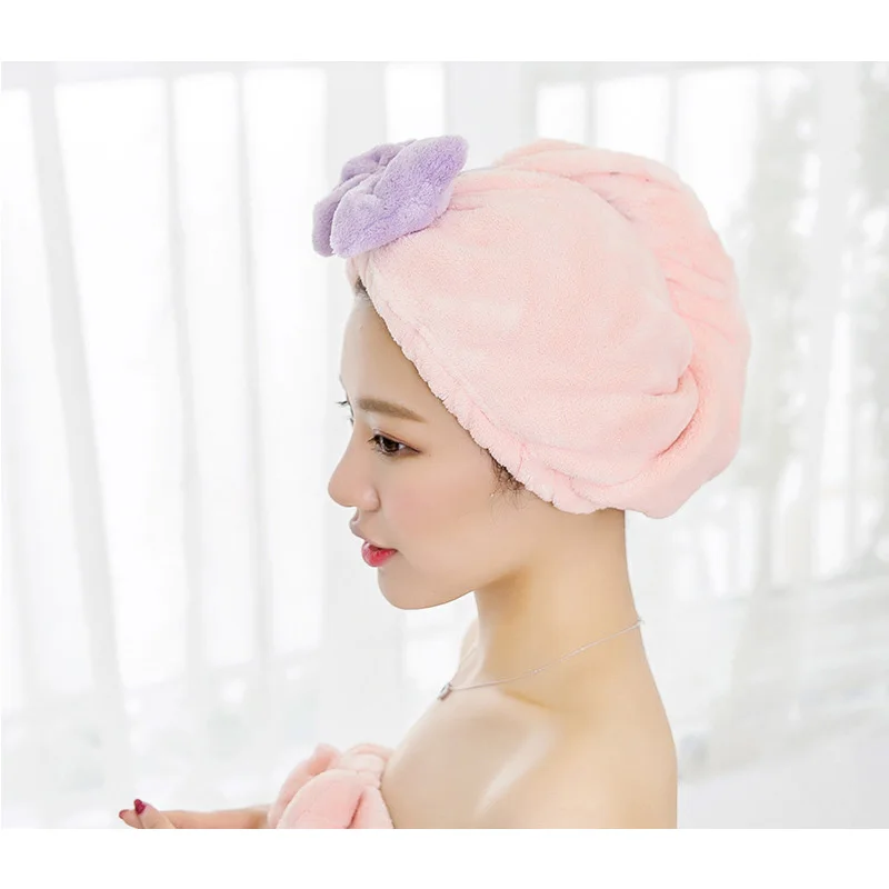 HELLOYOUNG бантом Для женщин Ванная комната супер впитывающее быстросохнущее банное Полотенца сухих волос Кепки салон Полотенца 33x48 см