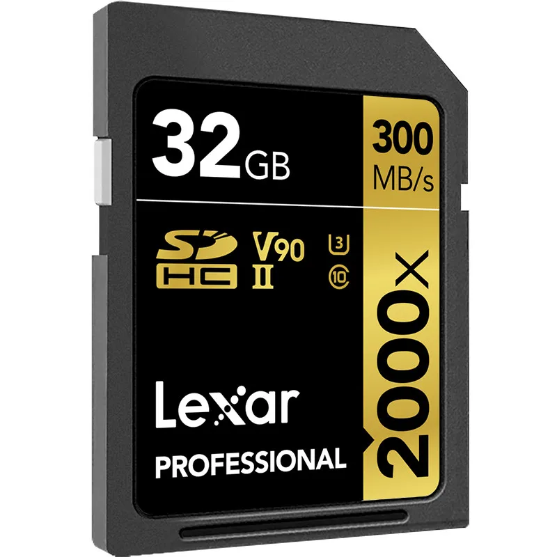 100% Original Lexar 128GB 64GB SDXC Card U3 32GB SDHC Card 2000X UHS-II 300MB/s High Speed Flash Memory For 3D 4K video Camera sandisk 128gb micro sd card