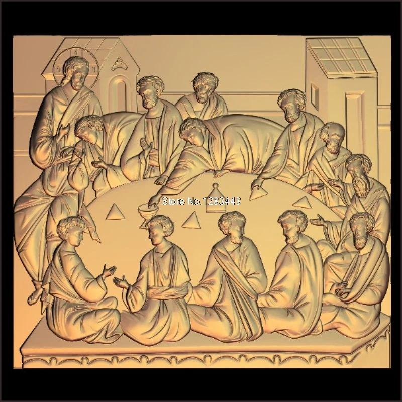 6pcs Jesus_Lords Supper 3d model STL relief for cnc STL format Lords Supper 3d Relief Model STL Router 3 axis Engraver ArtCam