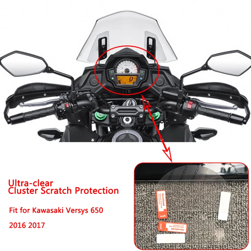 Brand New Clear Cluster Scratch Protection TPU Film Screen Protector For Kawasaki 2016 2017 Versys 650 Versys650 16 17 (1)