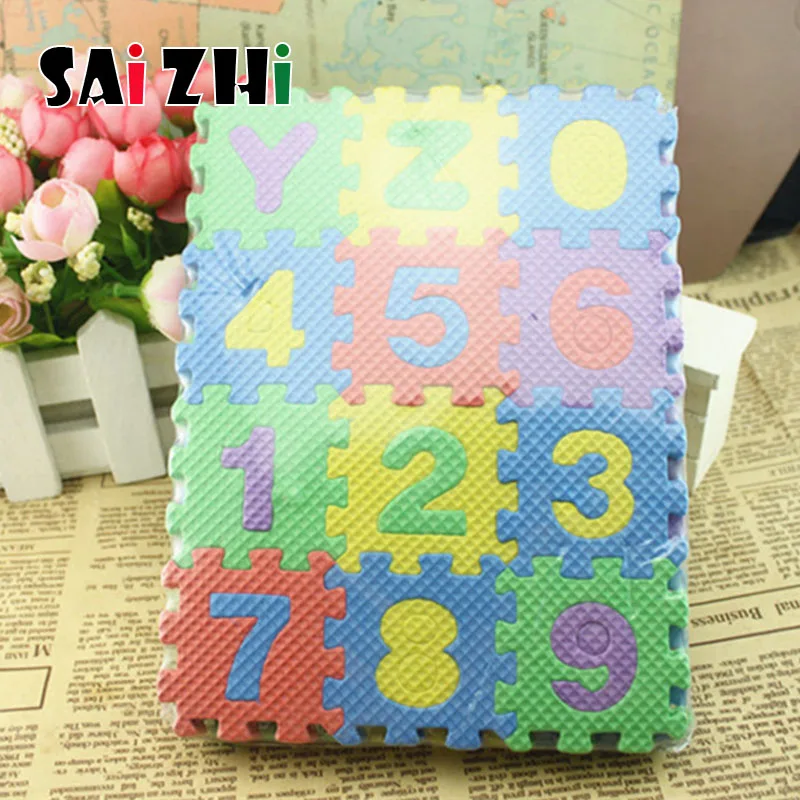 

Saizhi 9Pcs Educational Puzzle Child Foam Infant Kids Alphanumeric Mat Toys Learning & Education Toys For Baby SZ3024