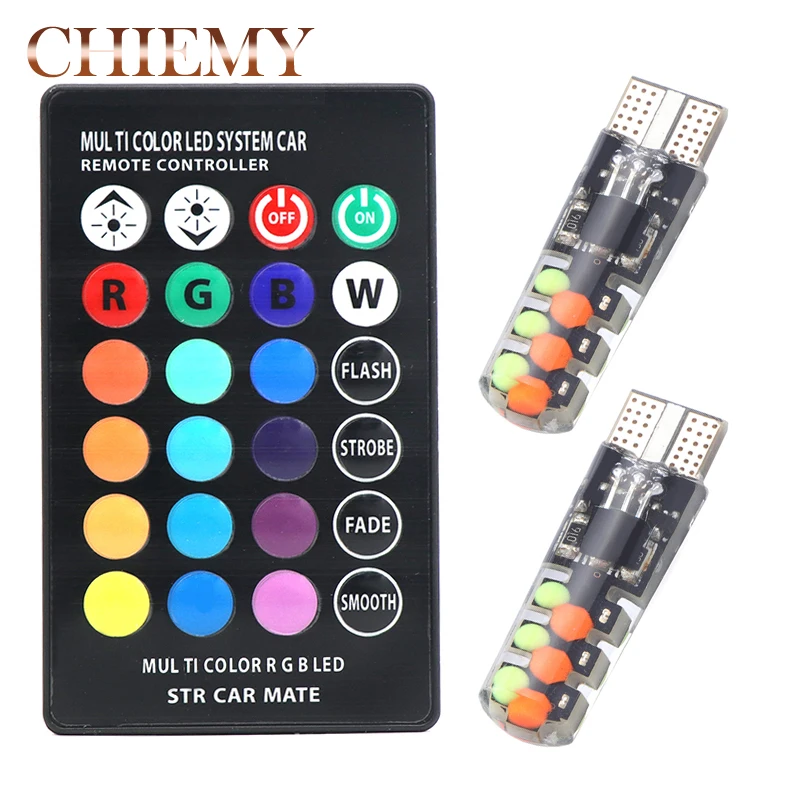 1 комплект T10 W5W Светодиодные Автомобильные фары 168 194 18SMD 12V RGB габаритные огни для