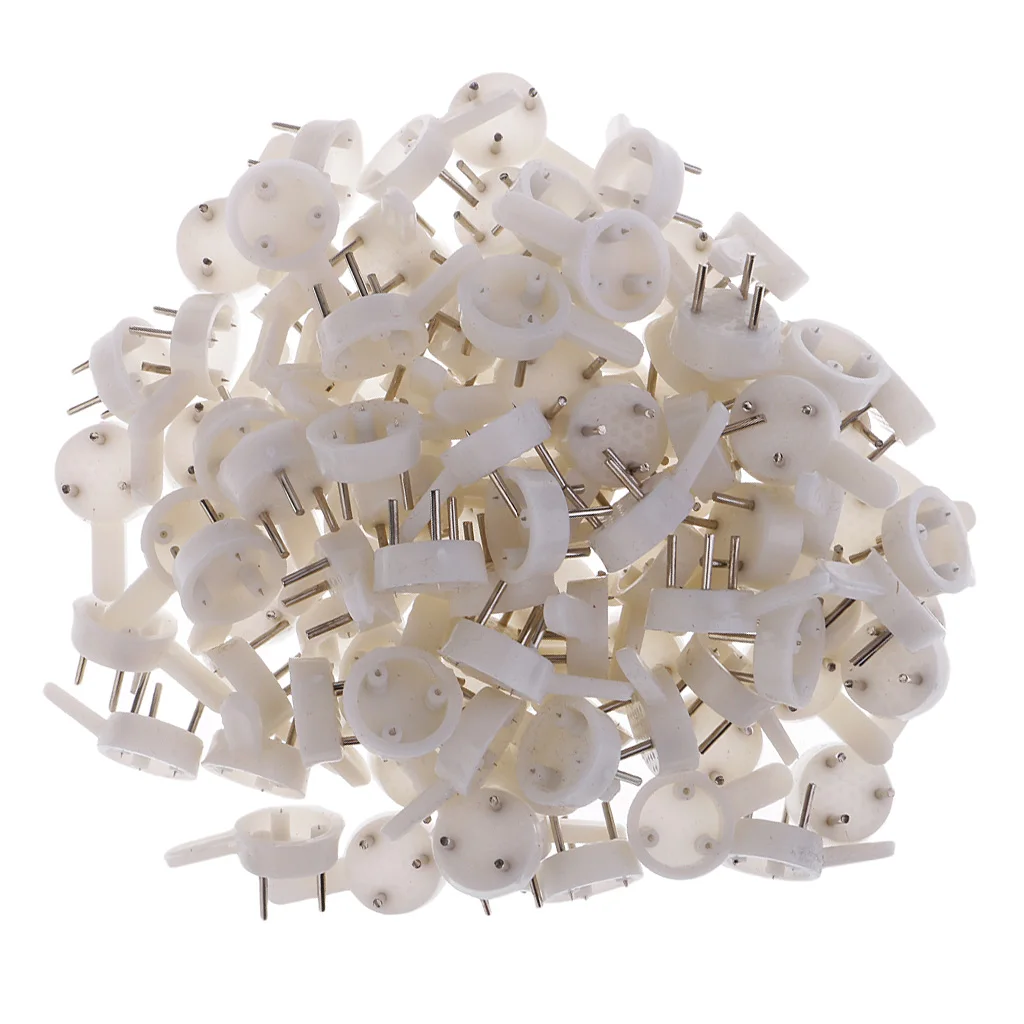 100 Pcs White Painting Photo Frame Hook Plastic Invisible Wall Hooks Mount Photo Picture Nail Hook Mirror Hanging Hanger Craft