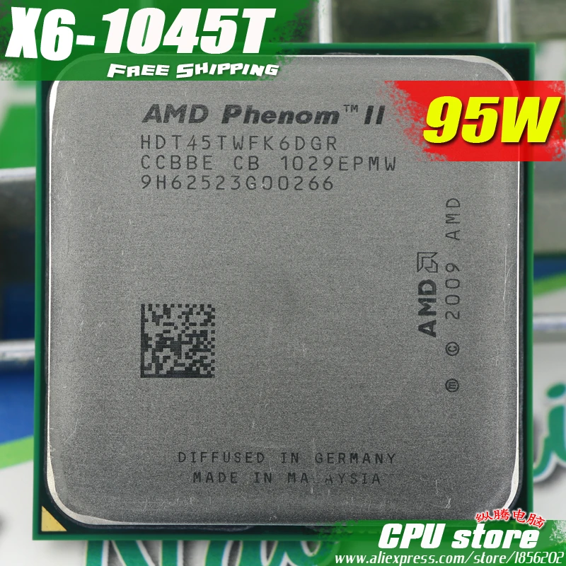 AMD Phenom II X6 1045T CPU Processor Six Core (2.7Ghz/ 6M /95W ) Socket ...