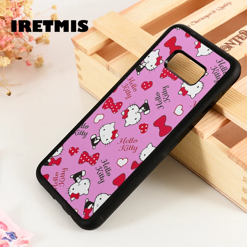 

Iretmis S3 S4 S5 Silicone Rubber phone case cover for Samsung Galaxy S6 S7 S8 S9 edge plus Note 3 4 5 8 9 HELLO KITTY PATTERN