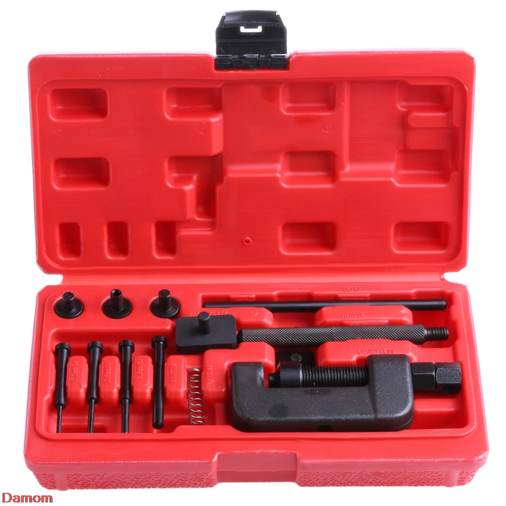 

Motorcycle Bike Chain Breaker Splitter Link Riveter Riveting Repair Set Tool Kit Damom