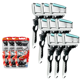 

High Quality Dorco Razor Men 9 Pcs/lot 6-Layer Blades Razor for Men Shaving Stainless Steel Safety Razor Blades