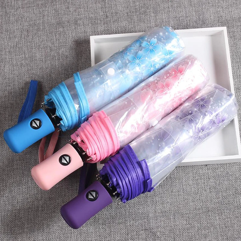 

Transparent umbrella Automatic Umbrella Rain Women Men Sun Rain Compact Folding Windproof Style Clear umbrella