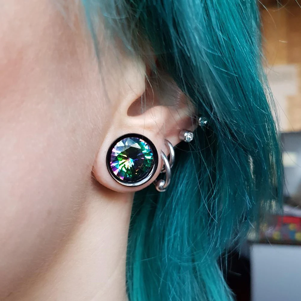PAIR Colorful Aurora Zircon Double Flared Ear Plugs Internally Thread Ear  Plugs Tunnels Expander Stretcher Body Piercing Jewelry|Body Jewelry| -  AliExpress