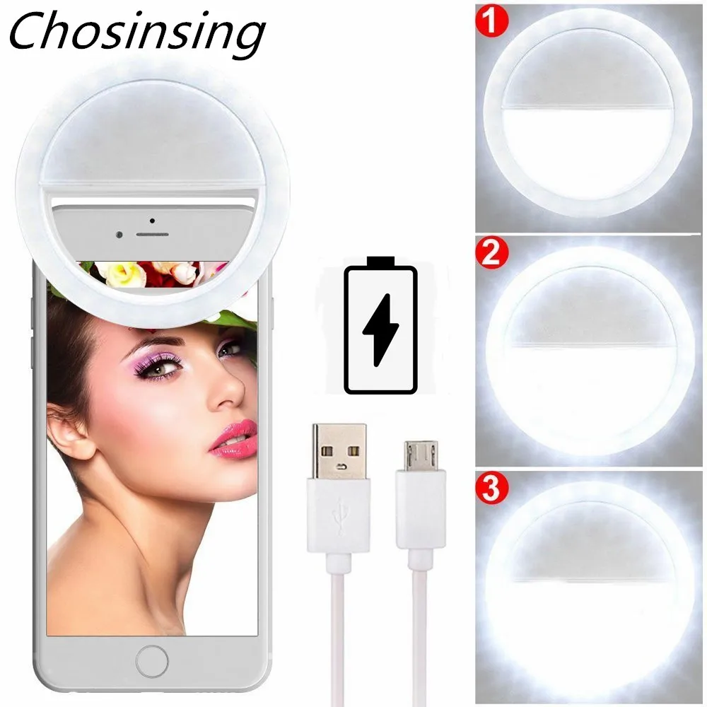 Универсальный мягкий светодиодный кольцо для селфи заполняющий светильник USB аккумуляторная Ночная лампа держатель для телефона увеличивающий для iPhone Темный для девочек-знаменитостей