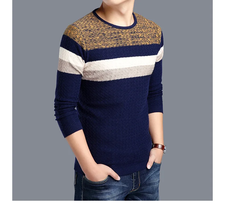 Повседневный мужской свитер, весенние мужские свитера, хлопковый свитер с круглым вырезом и длинными рукавами, мужские тонкие однотонные пуловеры, вязаный мужской свитер