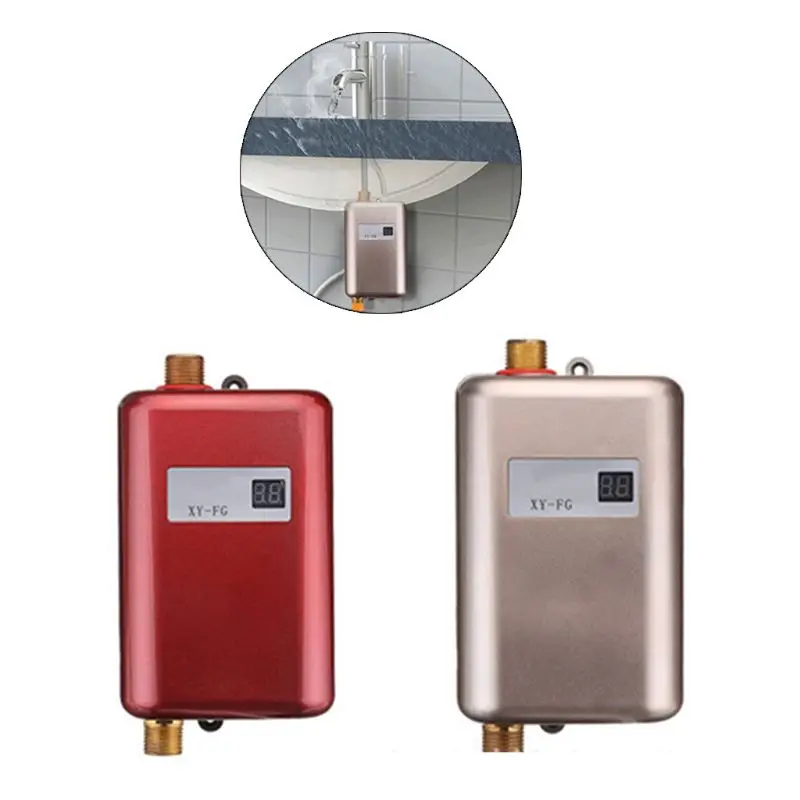 

3800W Water Heater Mini Tankless Instant Hot kitchen Heating Thermostat US Plug Intelligent Energy Saving Waterproof 10166