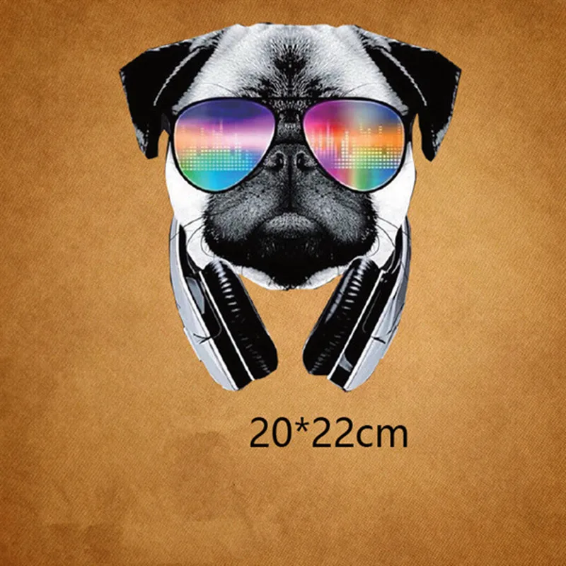

Pug Dog Sticker On Clothes Washable New Design Diy Accessory Clothing Deco Heat Transfer Badges Applique