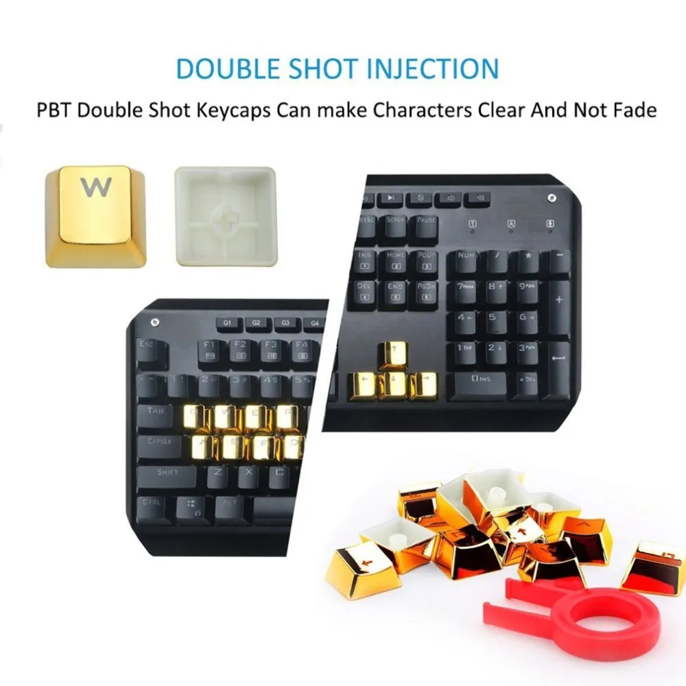 12 клавиши с подсветкой и клавишным съемником для механические клавиатуры износостойкие гальванические колпачки