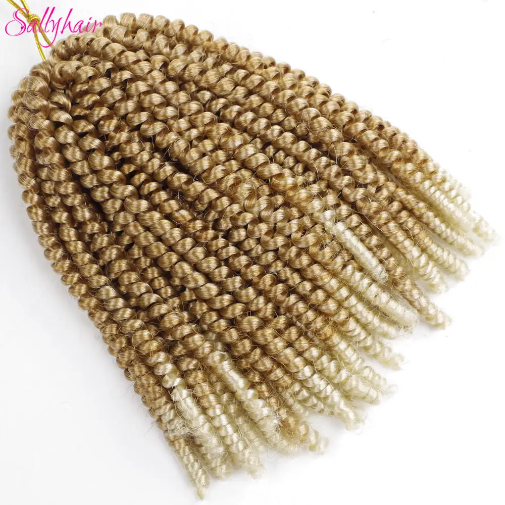  Crochet Braids Ombre Spring Twist Hair Kanekalon Synthetic Hair Extensions Braids Kinky Curly Twists (11)