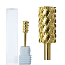 Очиститель для ногтей бит Вольфрам карбида заусенцы золотое покрытие ногтей Бурильные долото металлические биты для маникюр ногтей электродрелью Интимные аксессуары