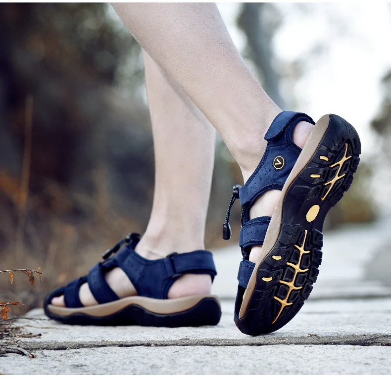 ZUNYU 2019 Новая мужская обувь из натуральной кожи мужские сандалии Летняя мужская обувь пляжные сандалии мужские модные уличные повседневные