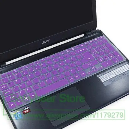 15,6 силиконовая клавиатура протектор кожного покрова для acer Aspire E5-511G E15 ES1-512 VN7-791G extensa 2508 ES1-531 EX2519 EK-571G - Цвет: purple