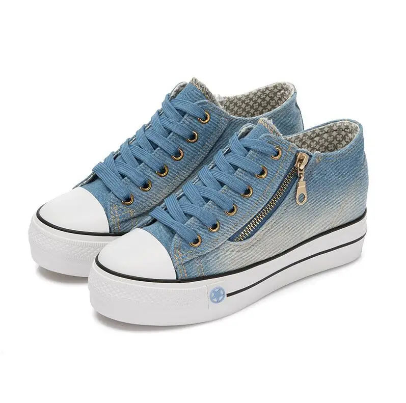 

Fashion Women Sneakers Denim Casual Shoes Female Summer Canvas Shoes Trainers Lace Up Ladies Basket femme Stars tenis feminino