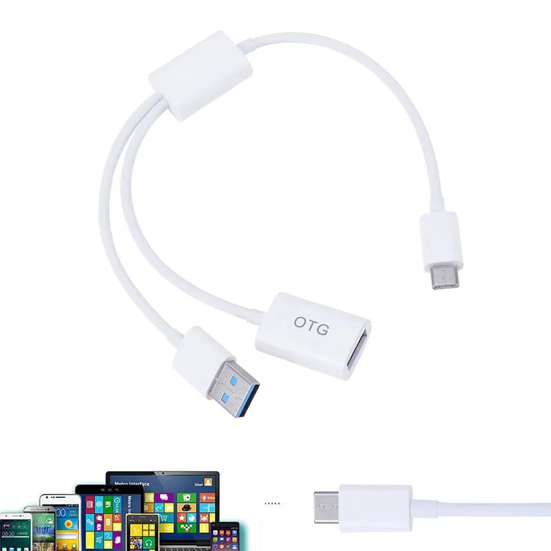 

Etmakit 2-In-1 Type-C Male to USB 3.1 Male Female OTG Data Charging Cable Wire for Phone NK-Shopping