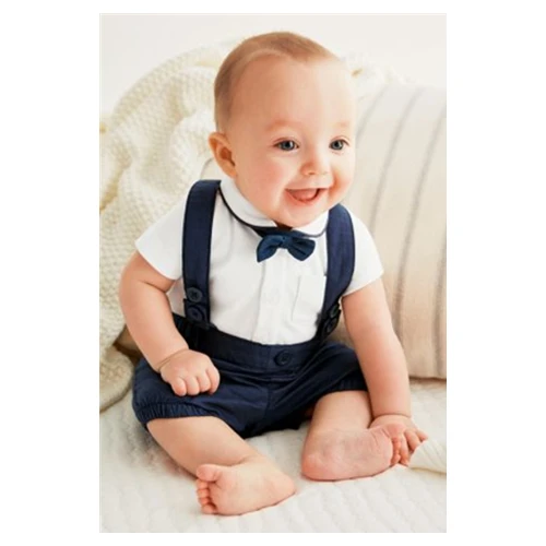 New summer fashion baby boy clothes gentleman t shirt + overalls cotton