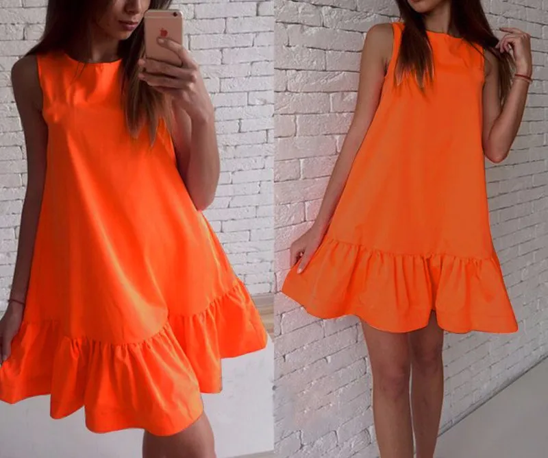 CTS 2016 Autumn Dress Fashion O-Neck Loose Women Mini Dress Ruffles Hem Casual Ladies Dresses Plus Size Womens Clothing 6 Color (26)