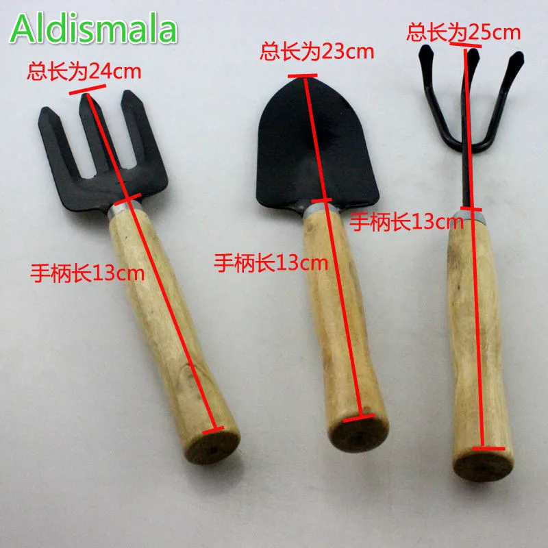 Aldismala High-quality plant potted horticultural tool three-piece kit Mini garden shovel harrow kit household combination tools