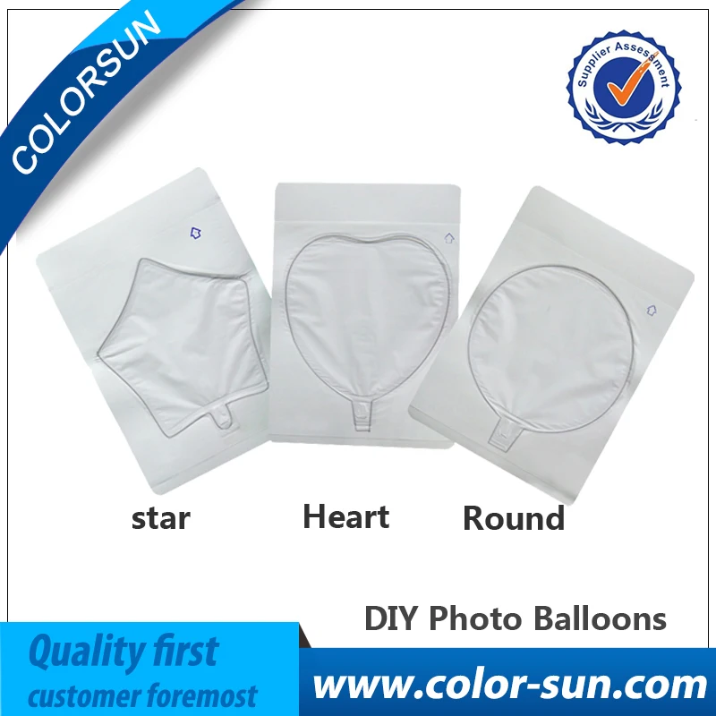 

Party Decoration DIY photo balloons with star/heart/round shapes 18cm A4 size