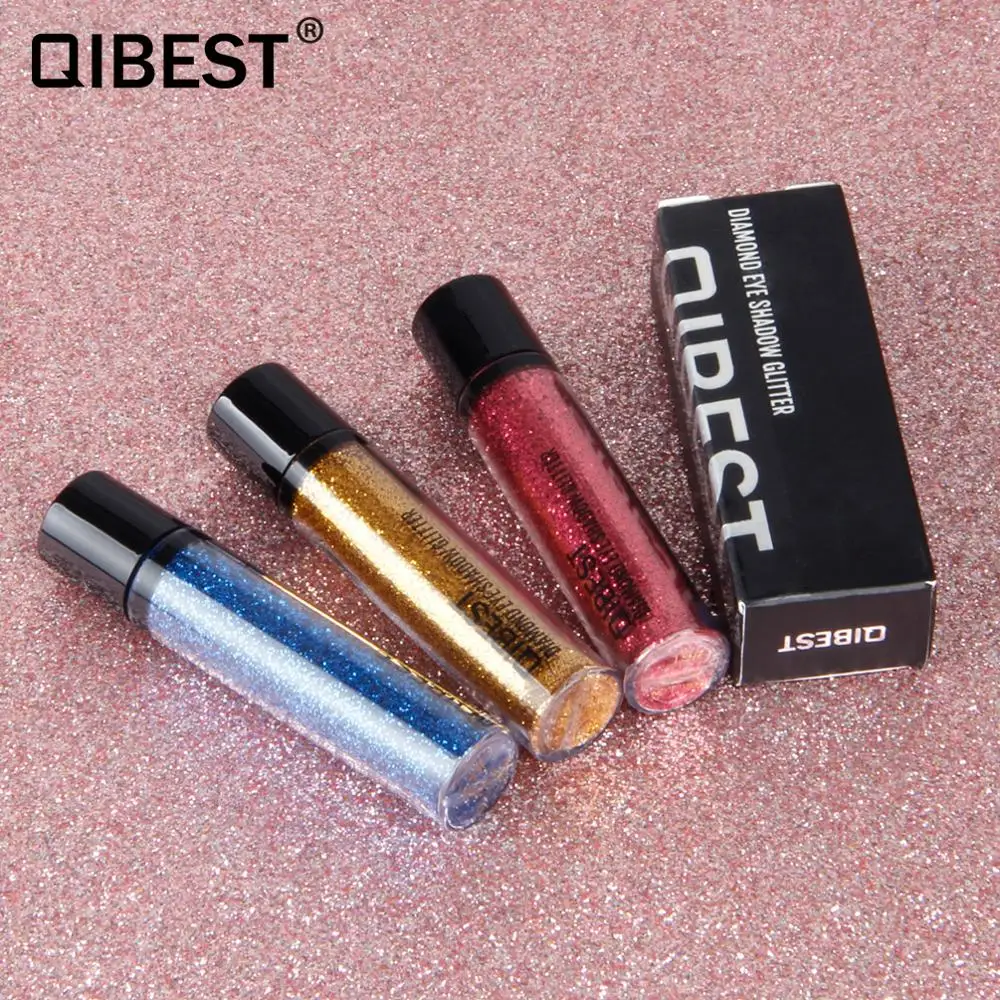 Qibest shimmer Свободные Тени для век порошок макияж Пигмент водоустойчивые, блестящие тени для век 3D телесные металлические глаза порошок Косметика