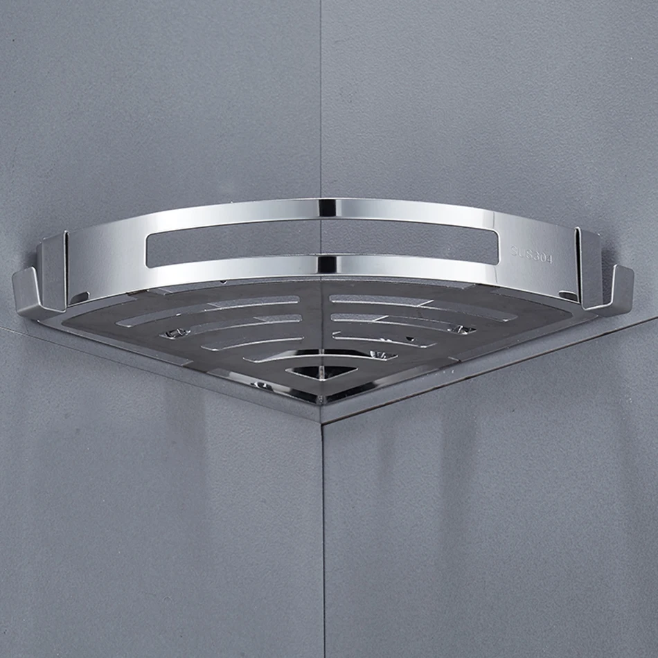 Stainless Steel Corner Bathroom Shelf Shelves Shower vrogue.co
