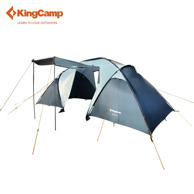 Cheap KingCamp Bari 6-Person 2-Room 3-Season Outdoor Tent for Family Camping Portable Outdoor Hiking Trekking Tent