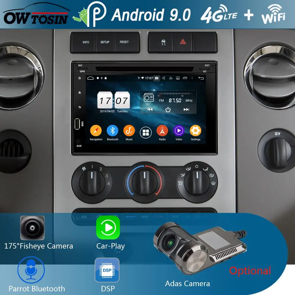 " ips 1024*600 8 ядерный 4G+ 64G Android 9,0 автомобильный dvd-плеер для Ford F150 Mustang Expedition Explorer Fusion 2006 2007-2009 радио