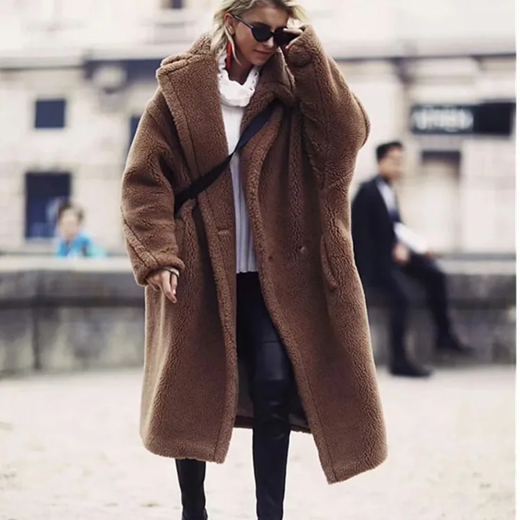 

Winter Faux Fur Coat Women 2019 Casual Oversize Long Sleeve Faux Fox Fur Jacket Female Coat Thick Warm Outwear casaco feminino
