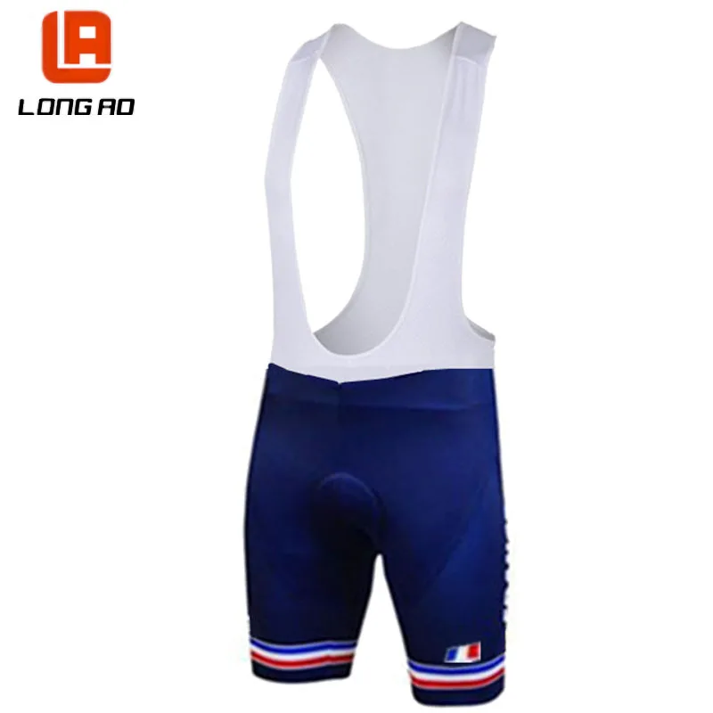 Длинные AO Франция велосипедная команда синяя мужская с коротким рукавом Велоспорт Джерси Короткие Наборы летняя гоночная одежда профессиональная велосипедная команда одежда - Цвет: LA113 Only bibs
