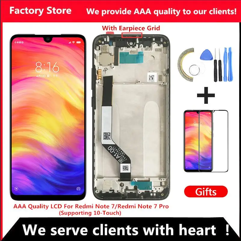 

10-Touch AAA Quality LCD For Xiaomi Redmi Note 7 LCD With Frame Display Screen For Redmi Note7 Pro LCD With Frame Display Screen