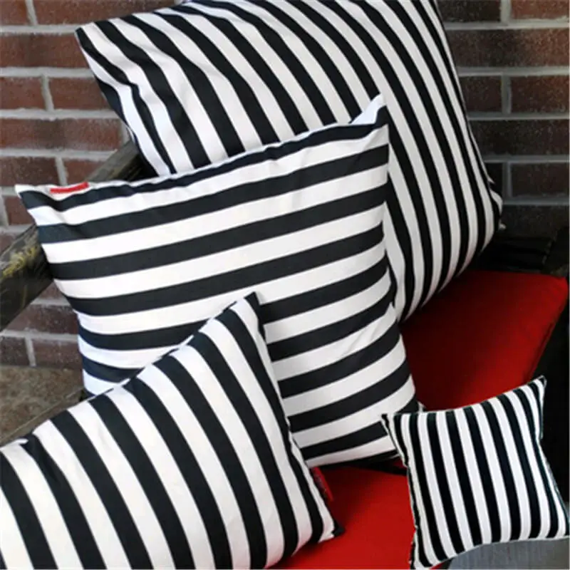 

LeRadore Custom Stripes Pure Cotton Bolster Cushion Cover Pillow Cover without Filling Throw Home Decor 45*45cm Pillow