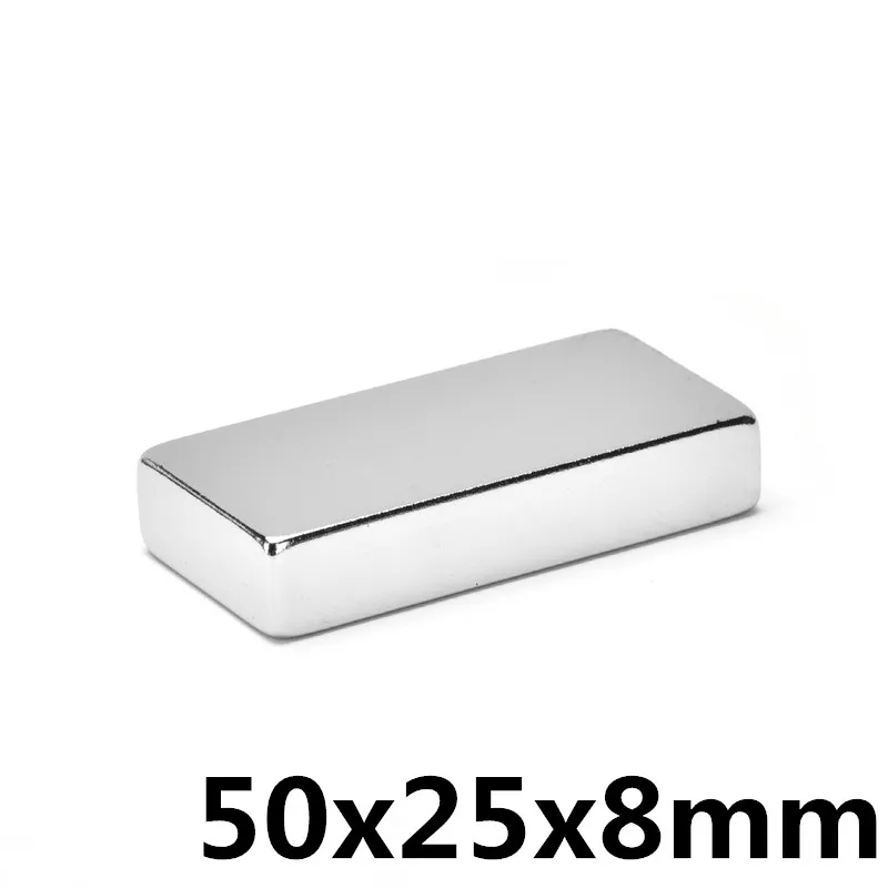 

1pcs F 50x25x8 mm N35 Strong Square NdFeB Rare Earth Magnet 50*25*8 mm Neodymium Magnets 50mm x 25mm x8mm