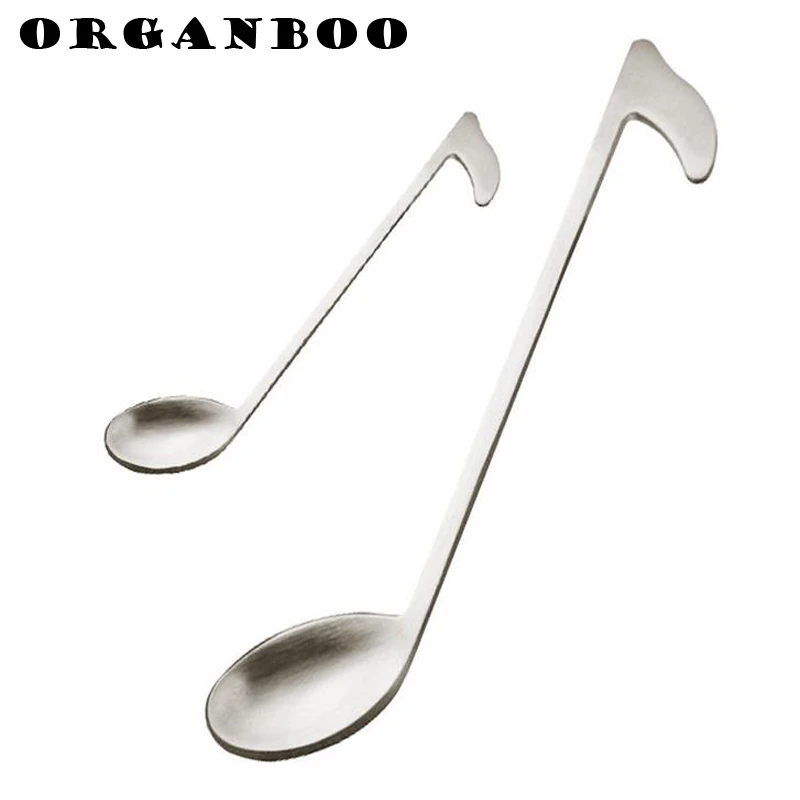 

ORGANBOO 1Set Stainless steel coffee spoon mugs long handle spoon musical note dessert teaspoon tableware