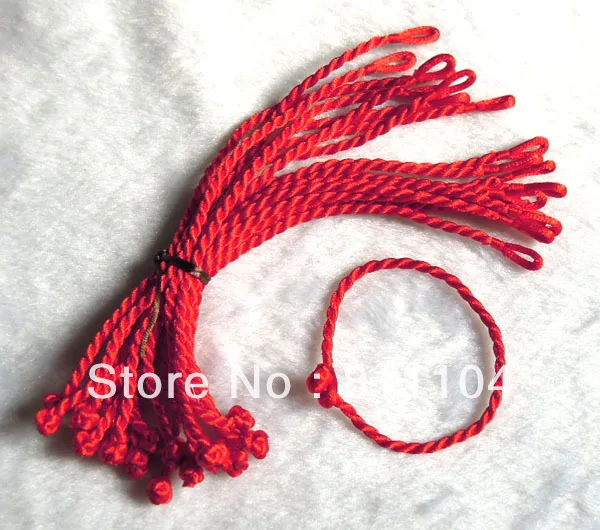 

Free Shipping New 2.5mm China Red Silk Rope Cord Chinese Knot Braided Bracelet 7" DIY Jewelry Making Wholesale