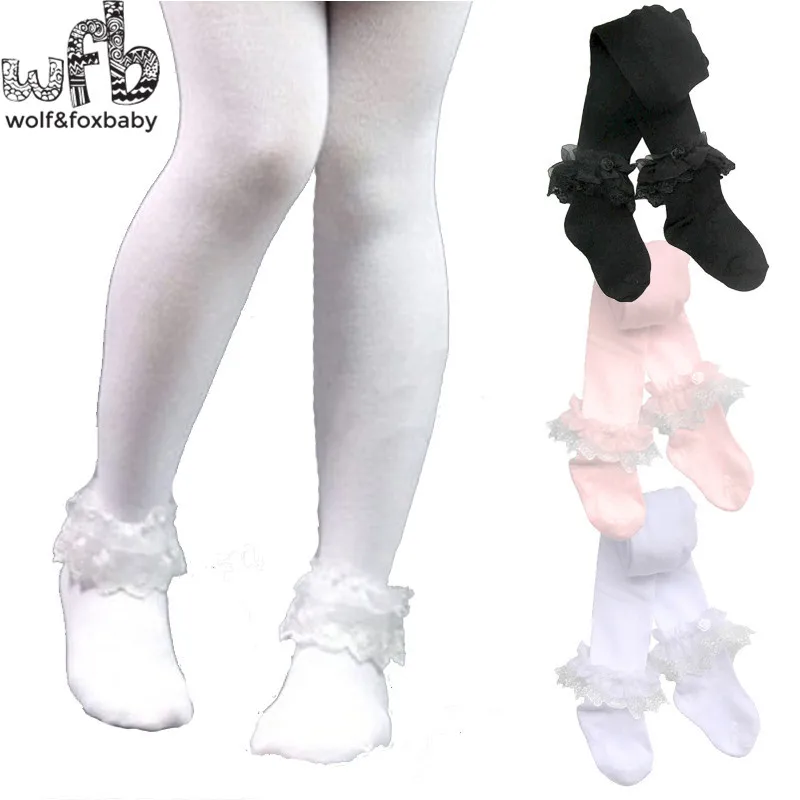 Retail 3 10years tights stockings lace thickened children Kids infant ...