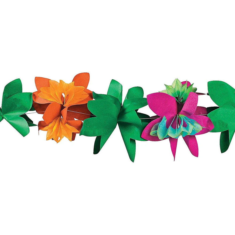 3 м ткани Цветочная Гирлянда тропические украшения Луау для Гавайской вечеринки в гавайском стиле фестиваль красочные Бумага Lahua на день рождения Бумага Lahua M8