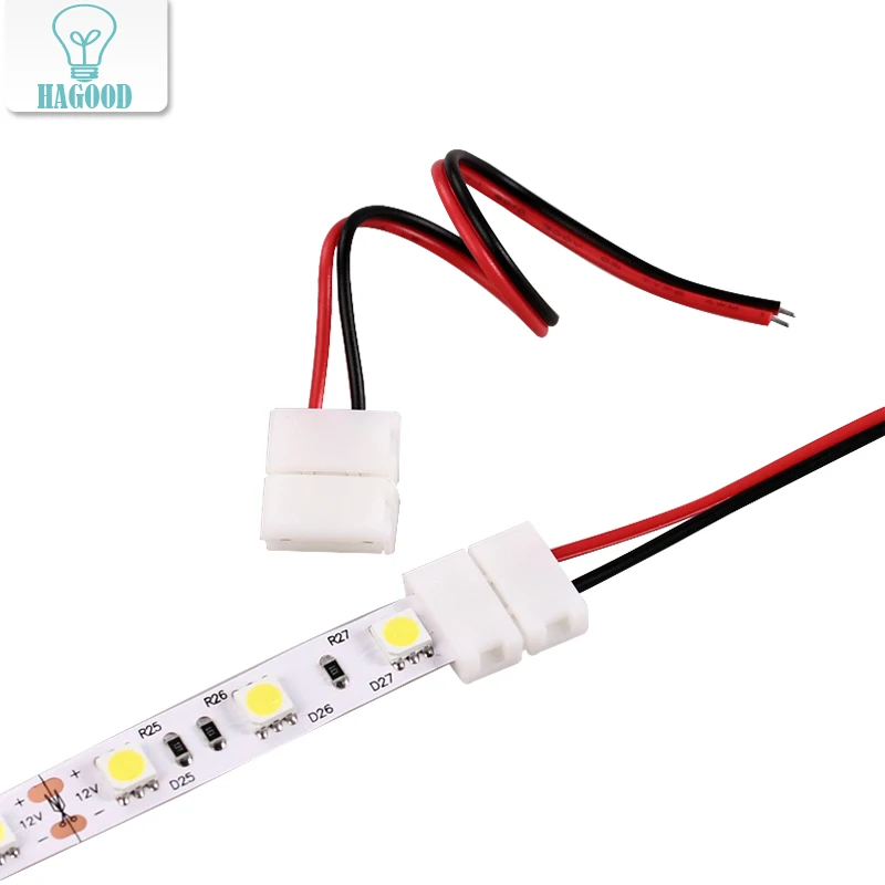 

30 pcs LED Strip Connector 2pin 8mm with Wire Free Connect No Need Soldering /Welding Connector For Led Strip 3528/5050