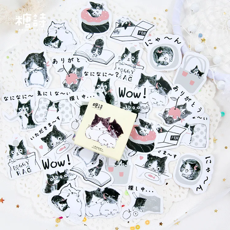 

pcs/set Cat Literature Art Memo Pad Diary Stickers Pack Posted It Kawaii Planner Scrapbooking Stationery Escolar School Supplies